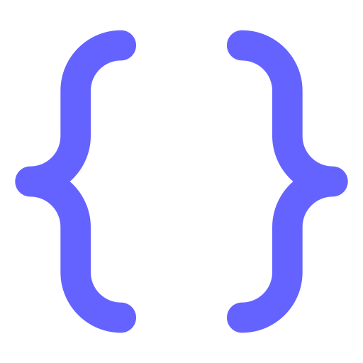Brackets, curly icon