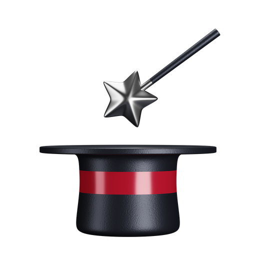Magic, trick, front, color icon
