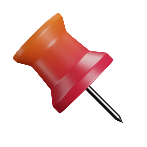 Pin, front, color icon