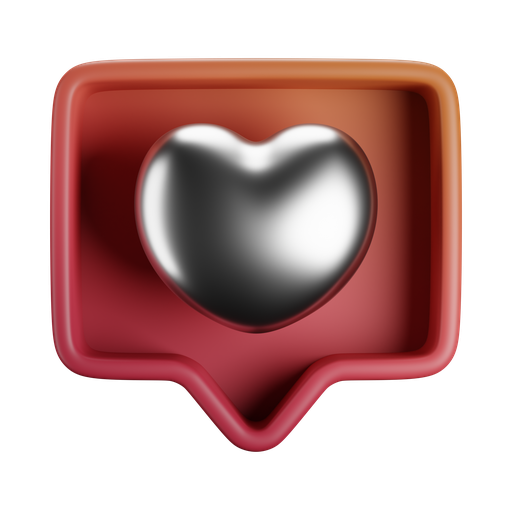 Notify, heart, front, color icon