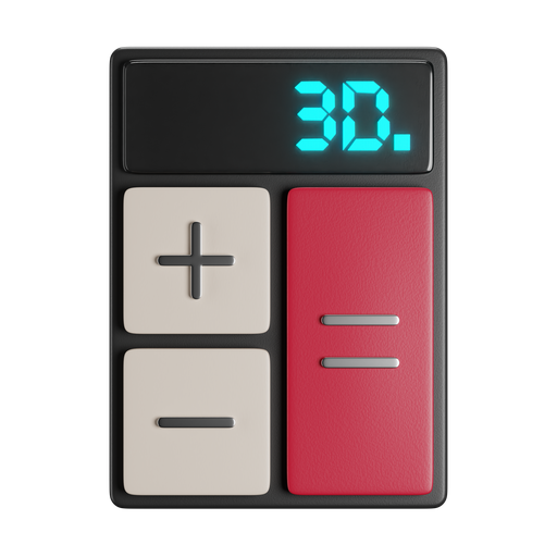 Calculator, front, color icon
