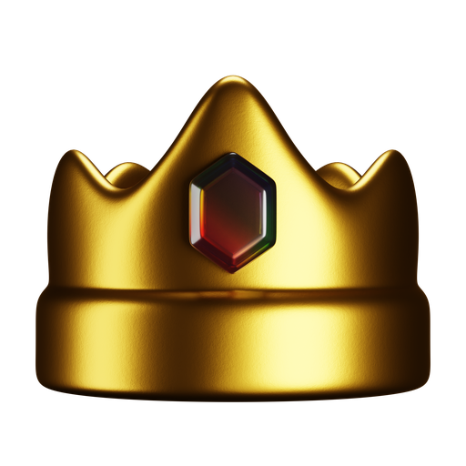 Crown, front, color icon