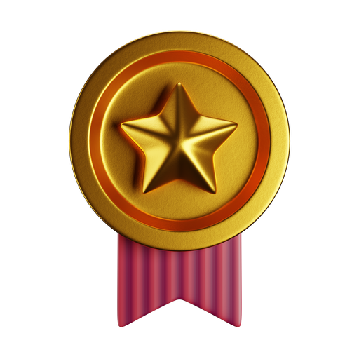 Medal, front, color icon