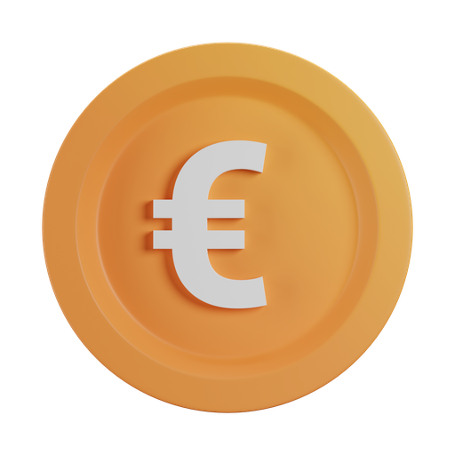 Euro, front, color icon