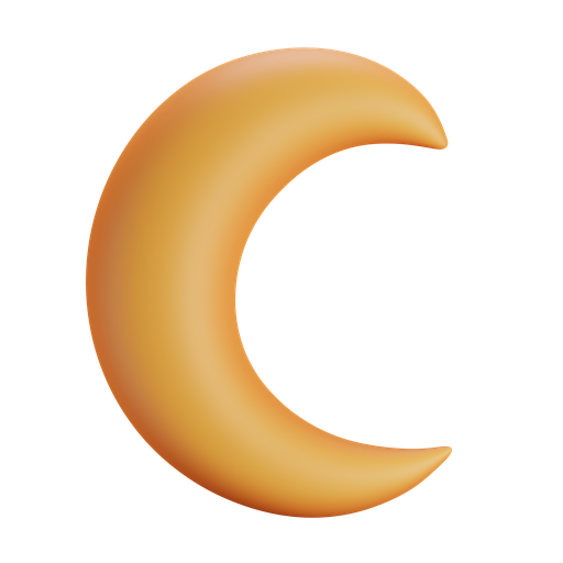 Moon, front, color icon