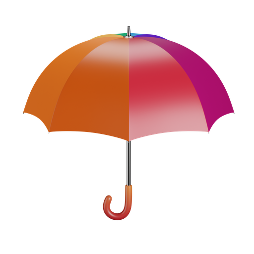 Umbrella, front, color icon