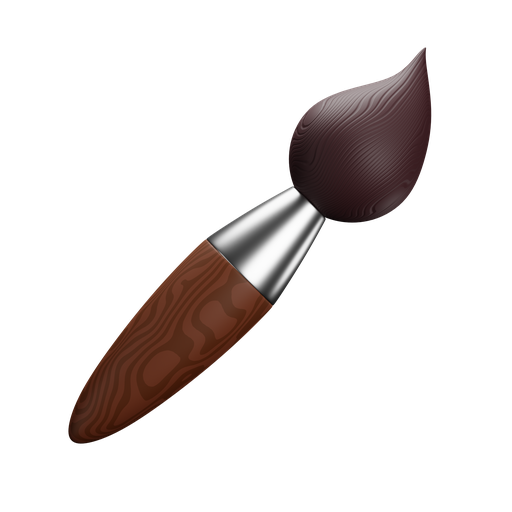 Paint, brush, front, color icon