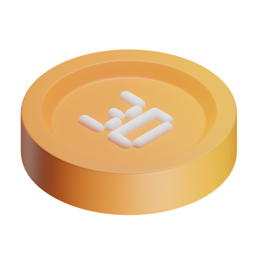 3d, coin, iso, color icon