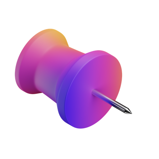 Pin, iso, gradient icon