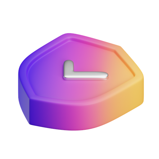 Sheild, iso, gradient icon