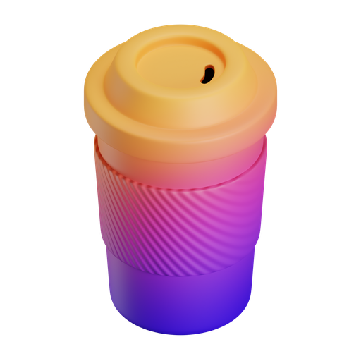 Takeaway, cup, iso, gradient icon