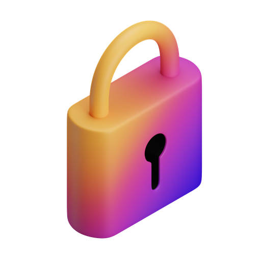 Lock, iso, gradient icon
