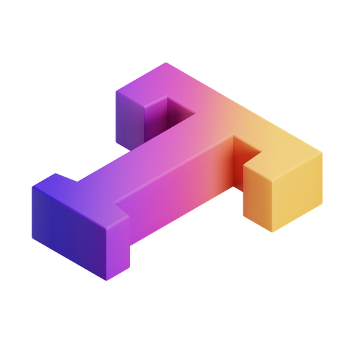 Text, iso, gradient icon