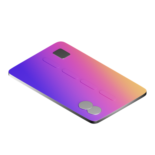 Card, iso, gradient icon