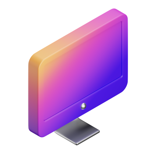 Computer, iso, gradient icon