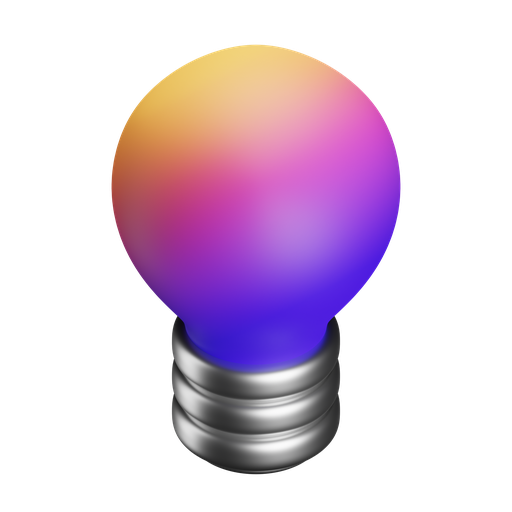 Bulb, iso, gradient icon