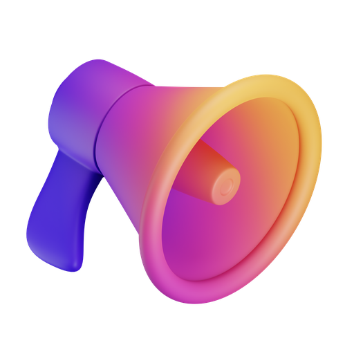 Megaphone, iso, gradient icon
