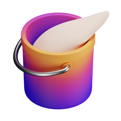 Bucket, iso, gradient icon