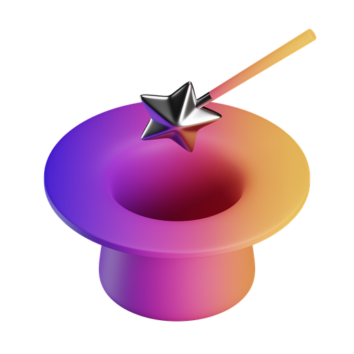 Magic, trick, iso, gradient icon