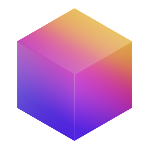 Cube, iso, gradient icon