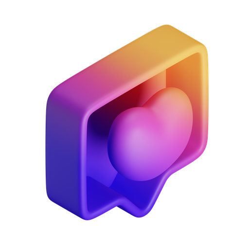 Notify, heart, iso, gradient icon