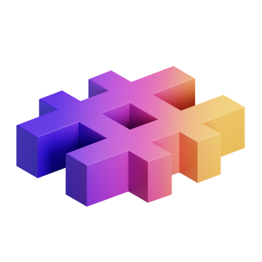 Hash, iso, gradient icon