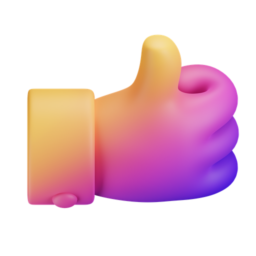 Thumb, up, iso, gradient icon