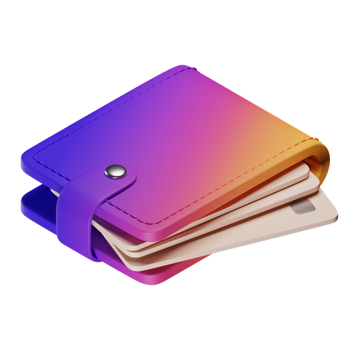 Wallet, iso, gradient icon