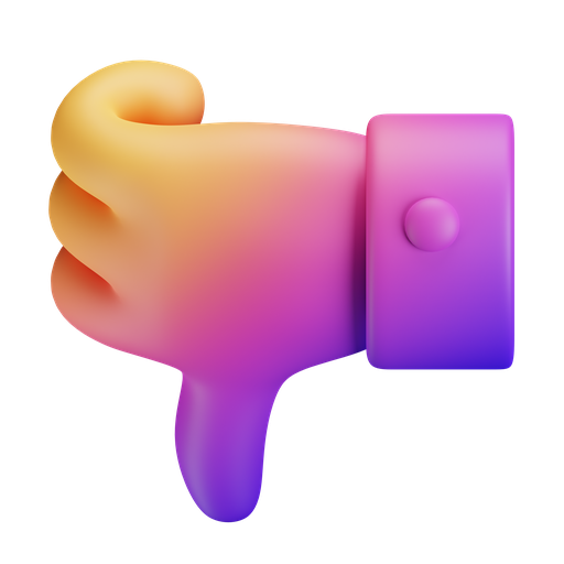 Thumb, down, iso, gradient icon