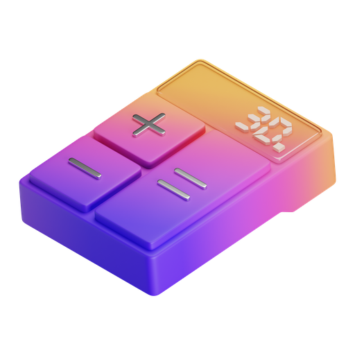 Calculator, iso, gradient icon