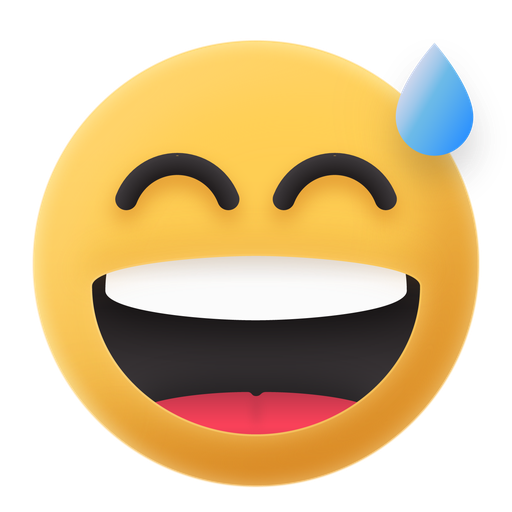 Emoji, lol, smile, happy, sweat icon