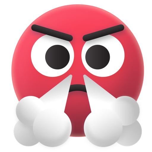 Emoji, mad, red, steaming icon