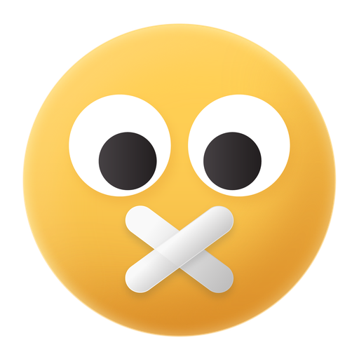 Emoji, silence, lips, sealed icon