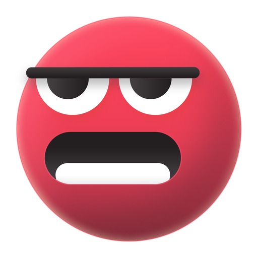 Emoji, mad, red icon