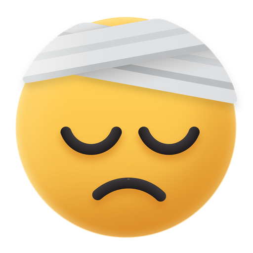 Emoji, bandage, head, sad, face icon