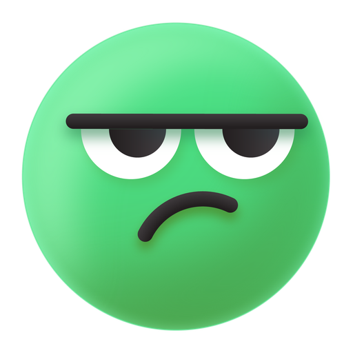 Emoji, green, mad, frown icon