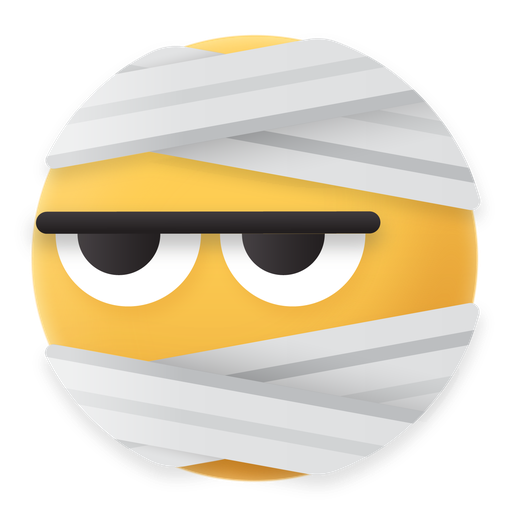 Emoji, mummy, head, frown icon