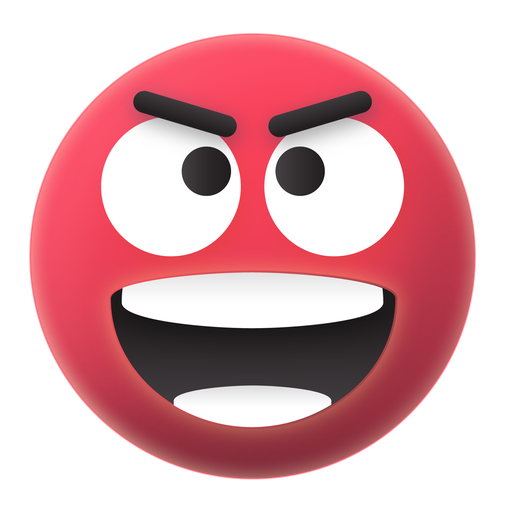 Emoji, mad, red, smile icon