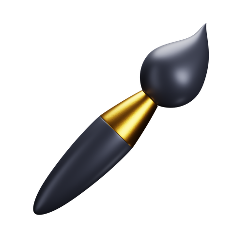 Paint, brush, front, premium icon