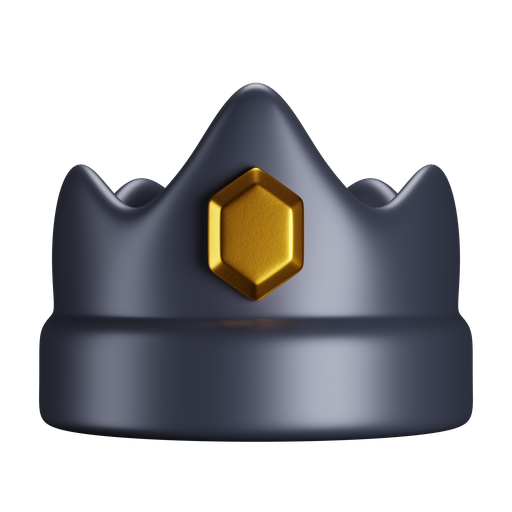 Crown, front, premium icon