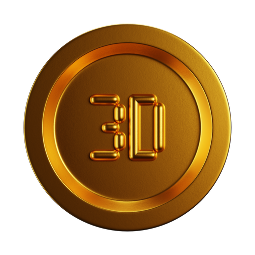 3d, coin, front, premium icon