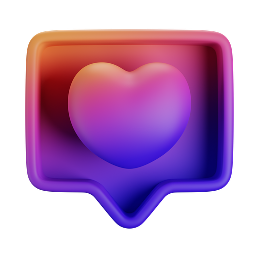 Notify, heart, front, gradient icon