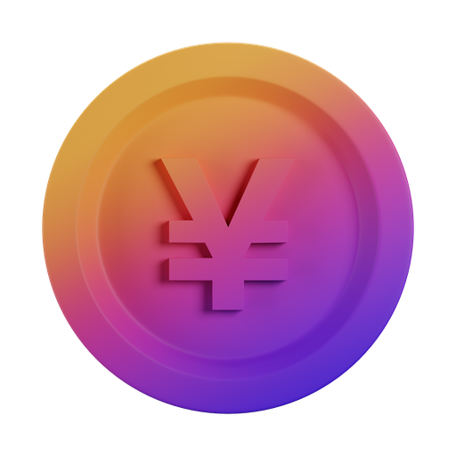 Yuan, front, gradient icon