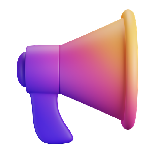 Megaphone, front, gradient icon