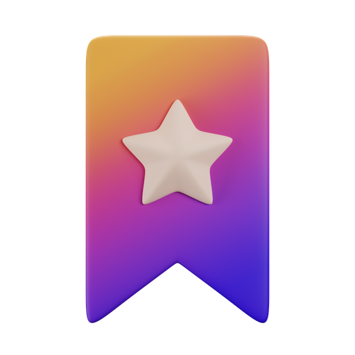 Bookmark, fav, front, gradient icon
