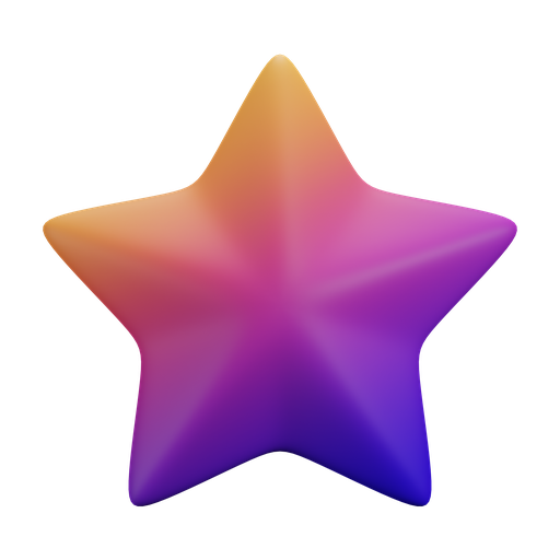Star, front, gradient icon