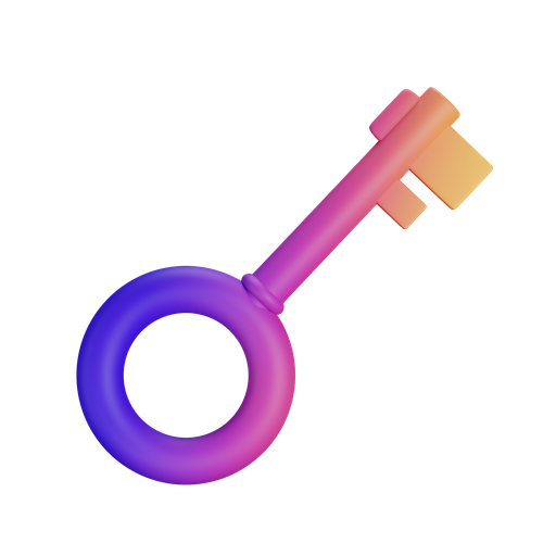Key, front, gradient icon