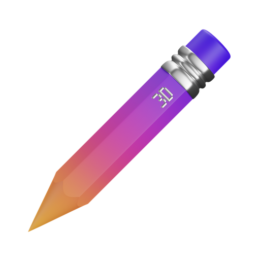 Pencil, front, gradient icon