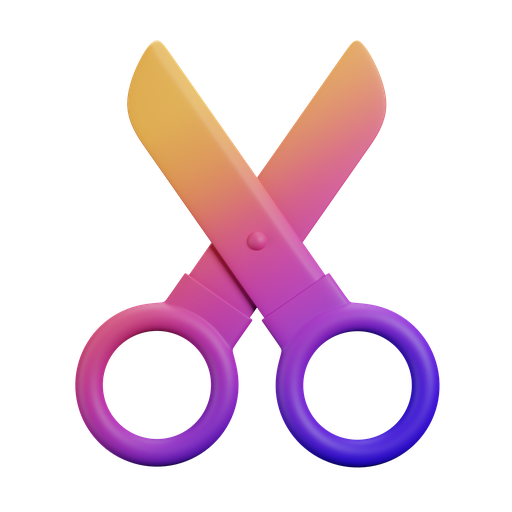 Scissor, front, gradient icon