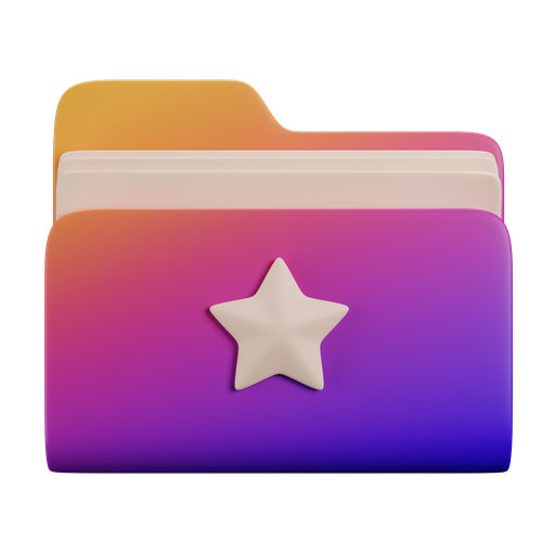 Fav, folder, front, gradient icon